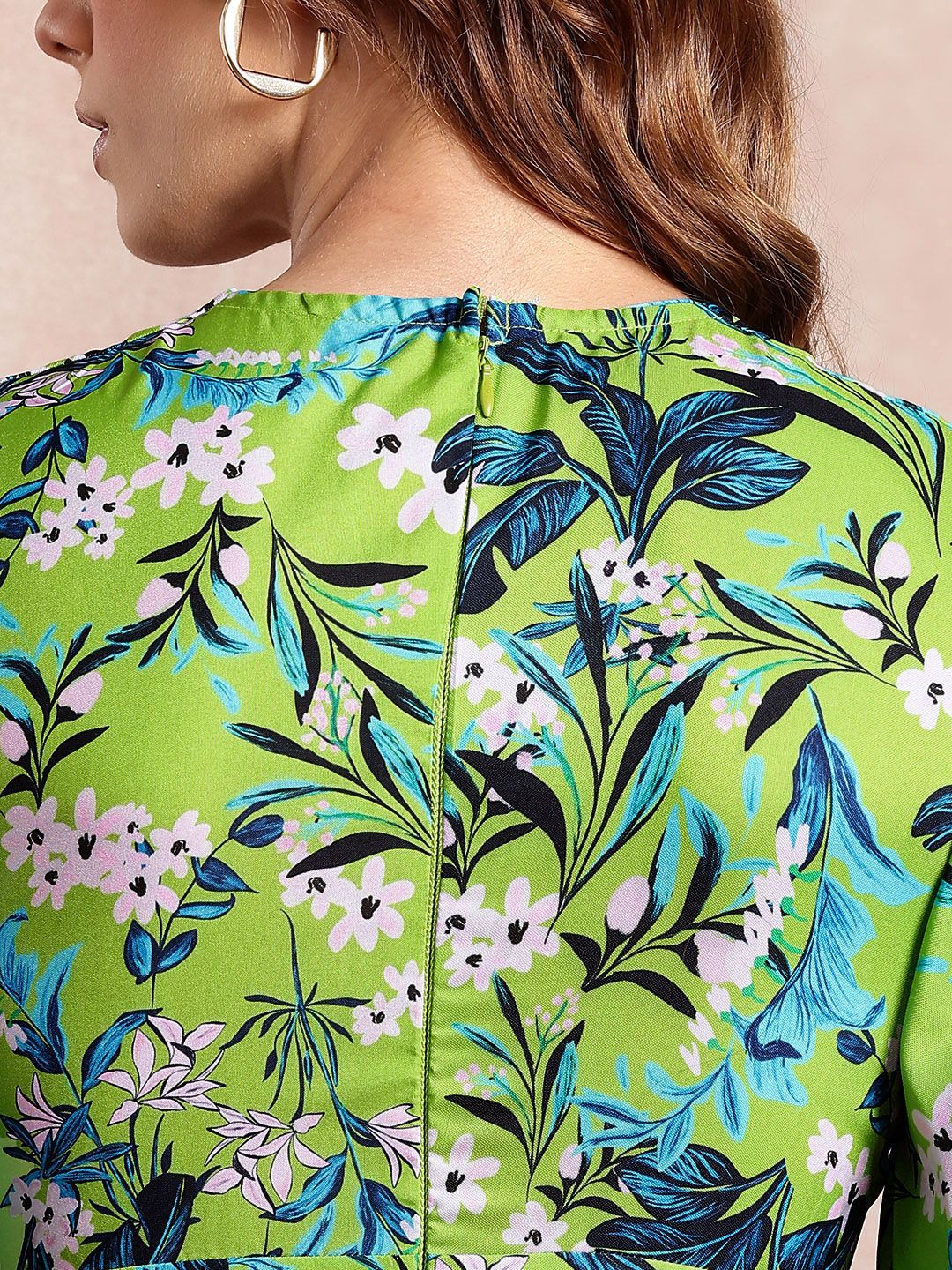 all about you Floral Print Flared Sleeve Fit & Flare Midi Dress