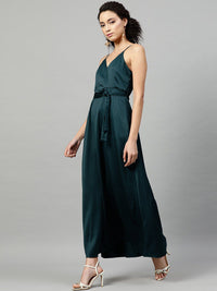 STREET 9 Women Green Solid Maxi Dress