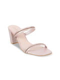 Metro Embellished Open Toe Block Heels