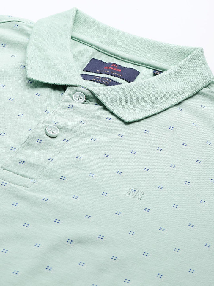 Raymond Printed Polo Collar Pure Cotton Slim Fit T-shirt