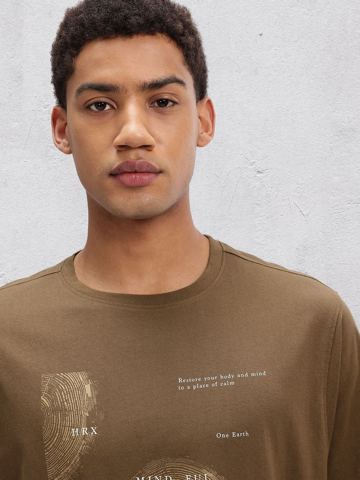 HRX by Hrithik Roshan Printed Pure Cotton Yoga T-shirt