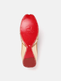 House of Pataudi Women Sequin & Beads Embellished Leather Mojaris