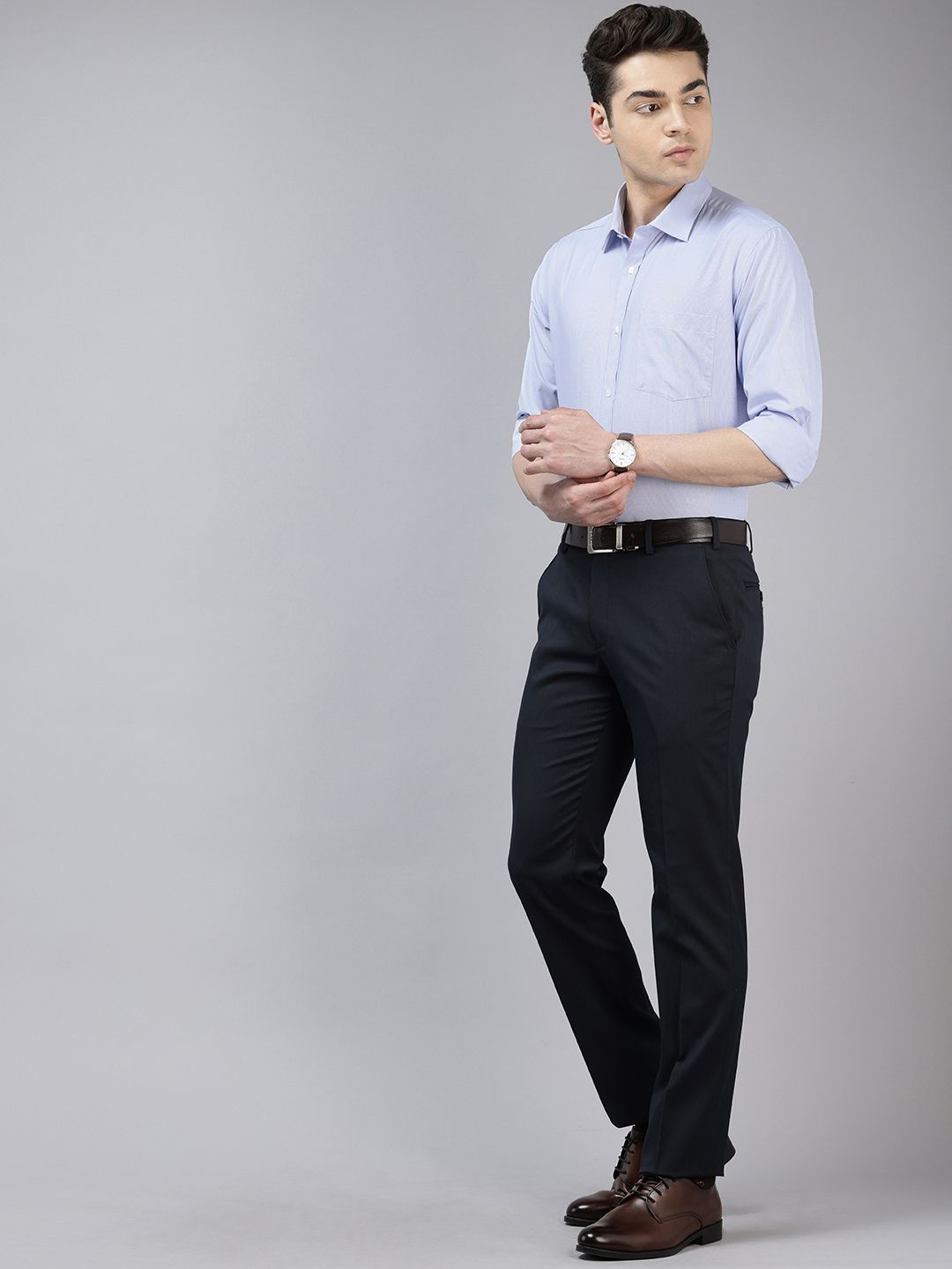 Park Avenue Self-Design Slim Fit Formal Shirt