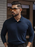 Powerlook Men Self Design Polo Collar Cotton T-shirt