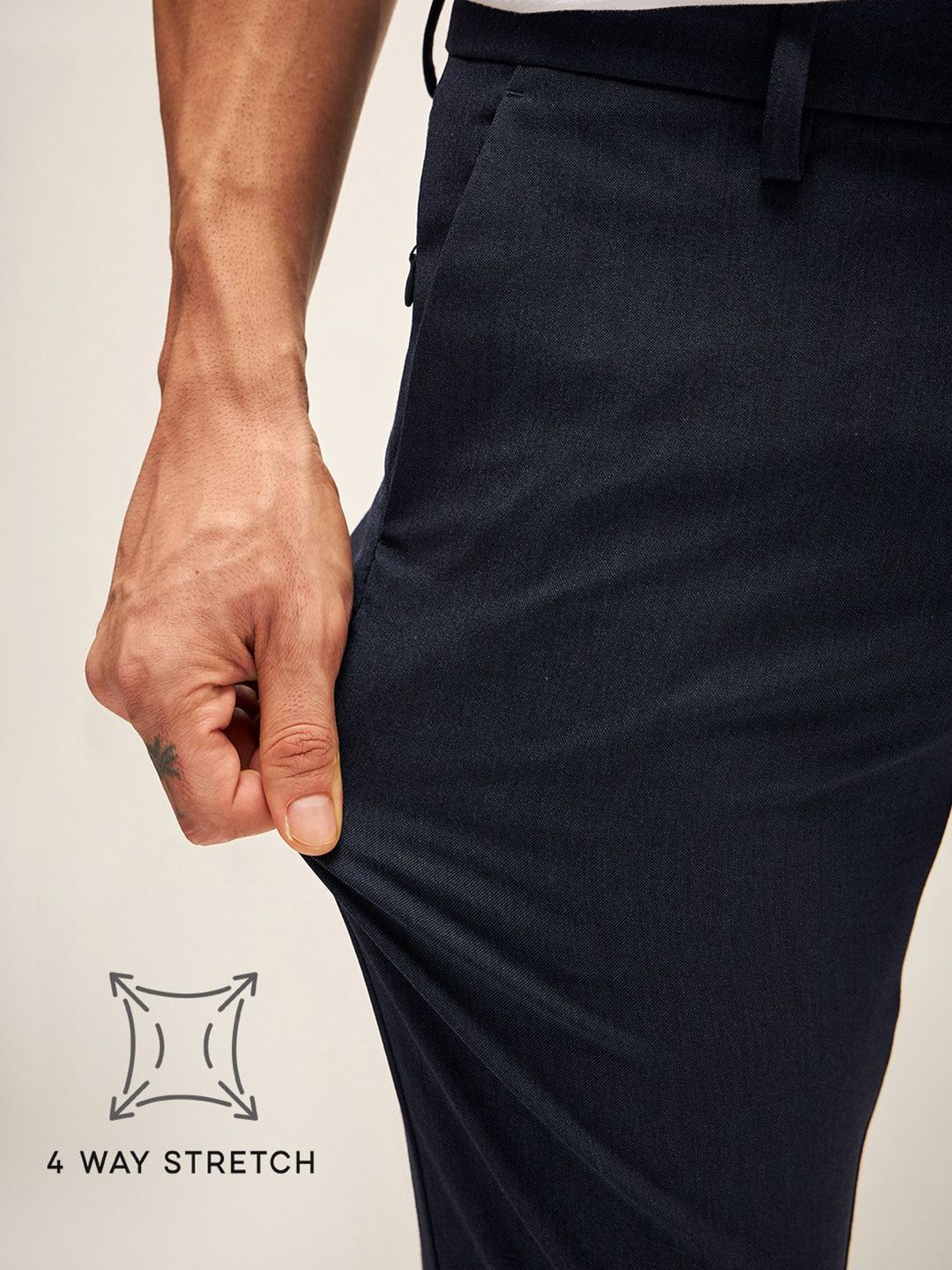 THE BEAR HOUSE Men Slim Fit Chinos Trousers
