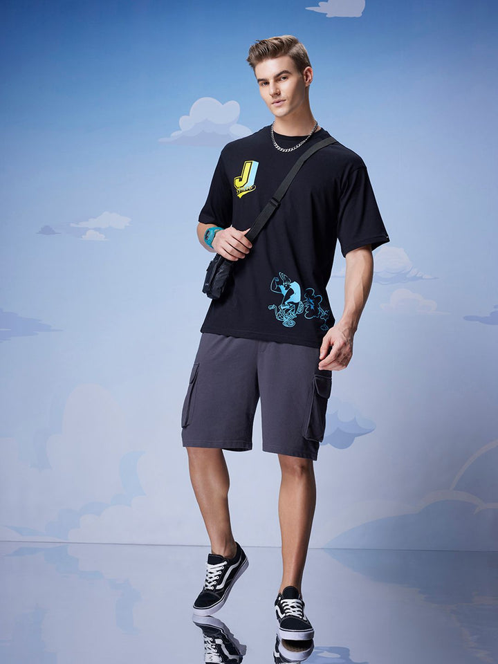 Bewakoof Official Cartoon Network Merchandise Johnny Biker Printed Oversized T-shirt