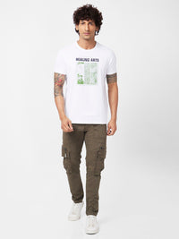 SPYKAR Graphic Printed Slim Fit Cotton T-Shirt