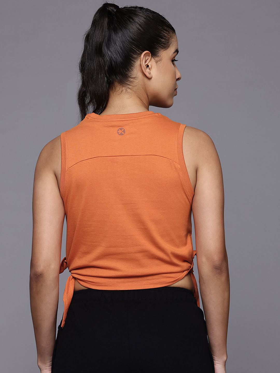 HRX by Hrithik Roshan Typography Printed Waist Tie-ups Yoga T-shirt