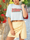 DressBerry Swag Infuser Slang Printed Boxy Crop Tee