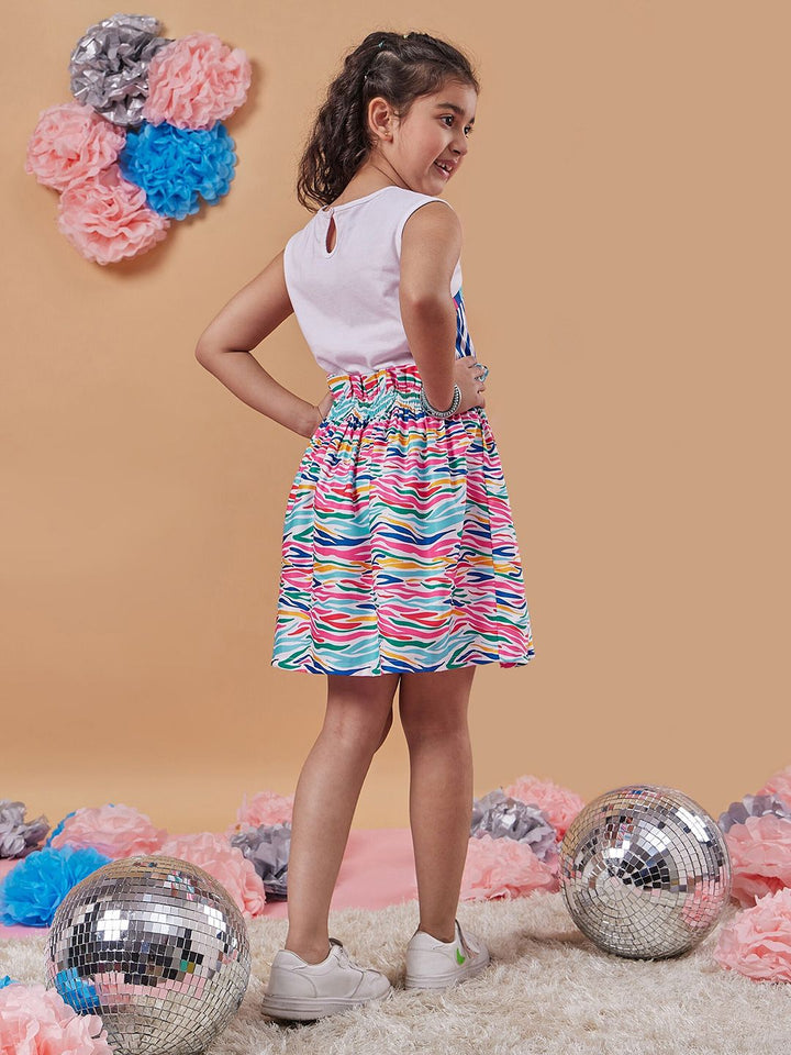 pspeaches Girls Conversational Print Sleeveless  Fit & Flare Dress