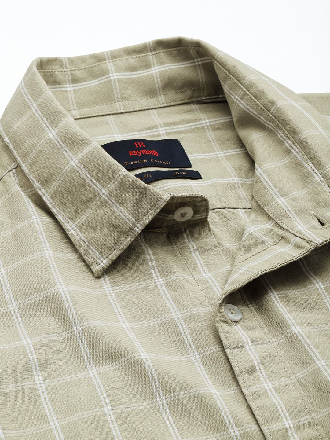 Raymond Pure Cotton Slim Fit Checked Casual Shirt