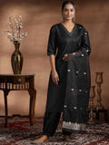 Libas V-Neck Straight Kurta with Salwar & With Dupatta