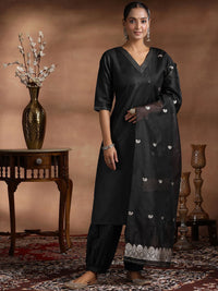 Libas V-Neck Straight Kurta with Salwar & With Dupatta