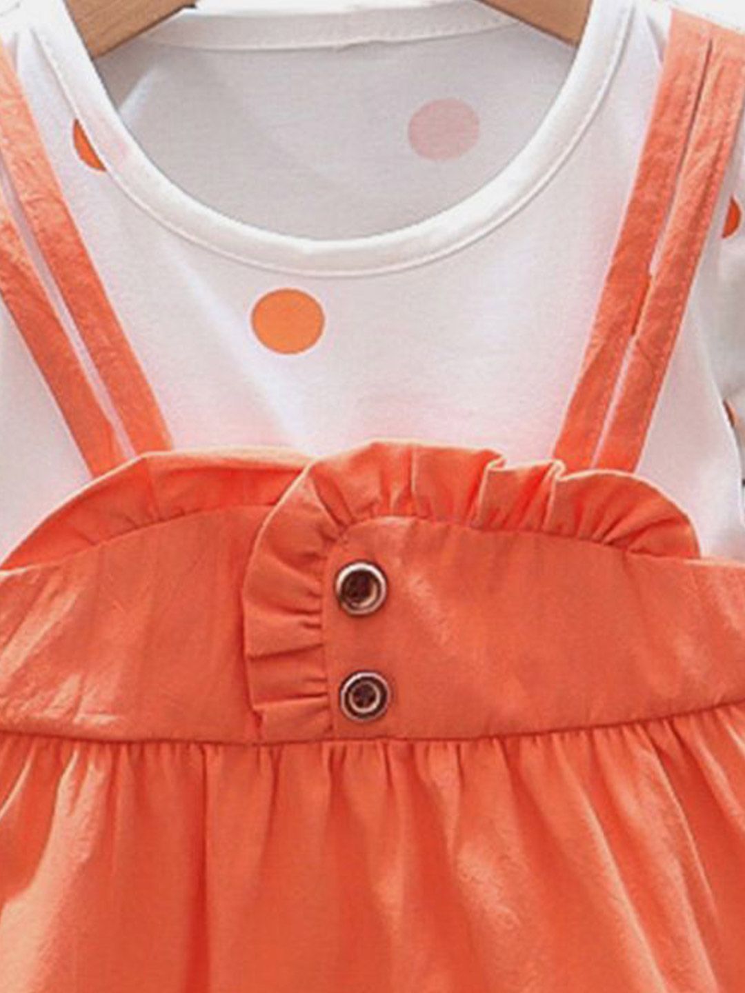 YK Girls Polka Dot Printed Cotton Pinafore Dress