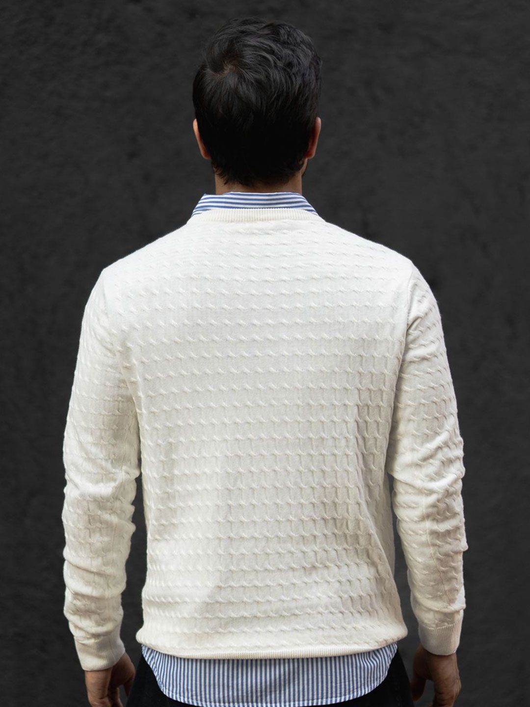 Powerlook Men Self Design Round Neck Cotton T-shirt