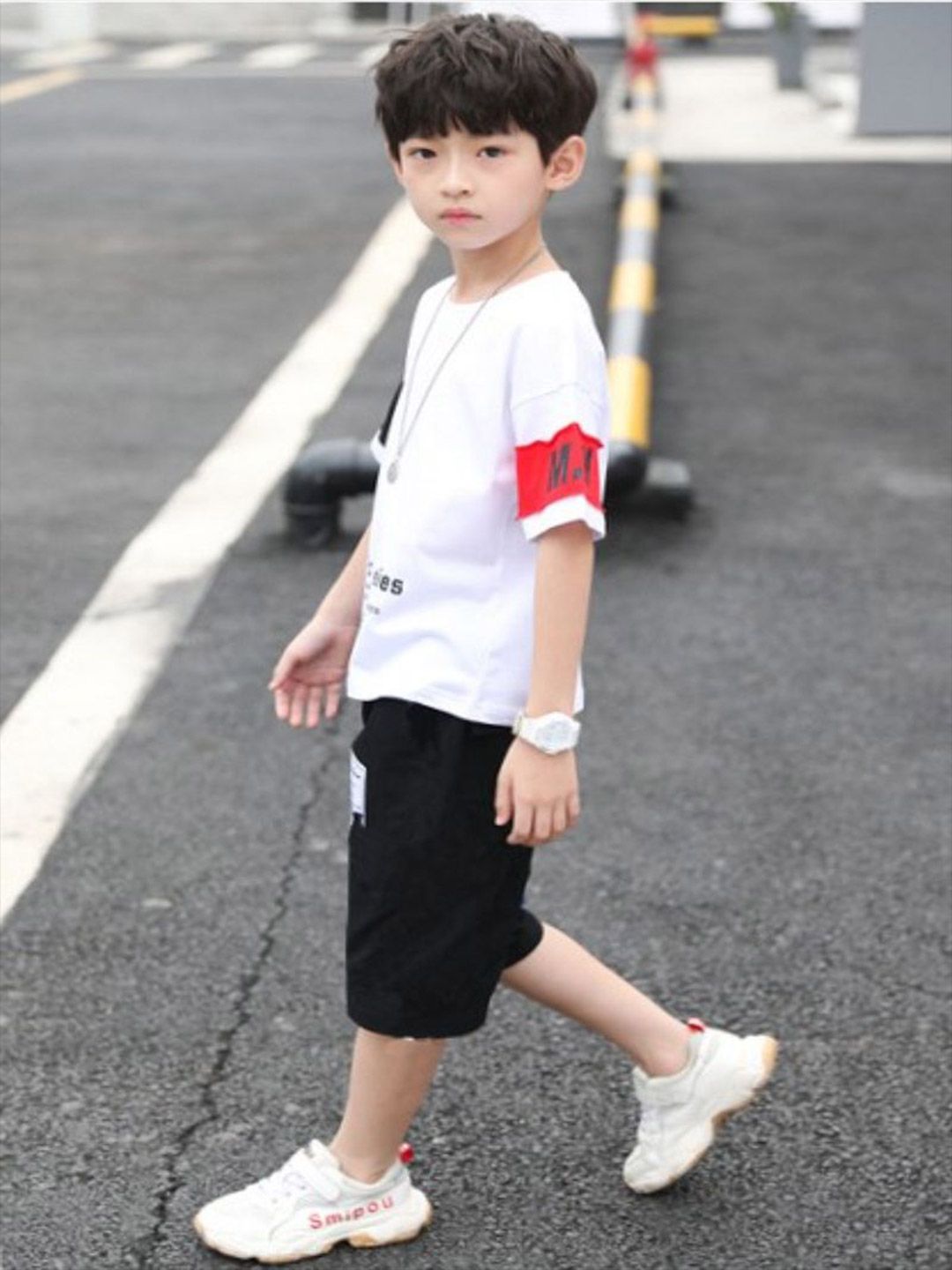 YK Boys Printed Round Neck Pure Cotton T-Shirt With Shorts