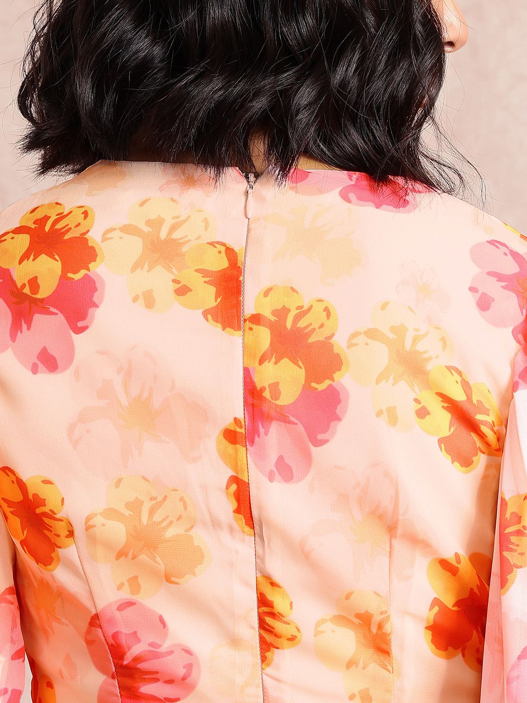 all about you Floral Print Puff Sleeve Sheath Dress