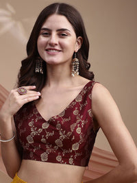 Tikhi Imli Woven Design Brocade Saree Blouse