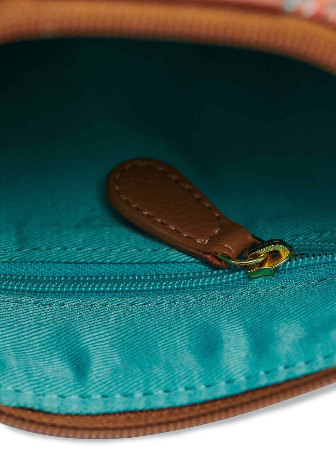 TEAL BY CHUMBAK Floral Structured Sling Bag