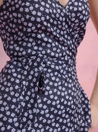 DressBerry Floral Print Ruffled Wrap Dress