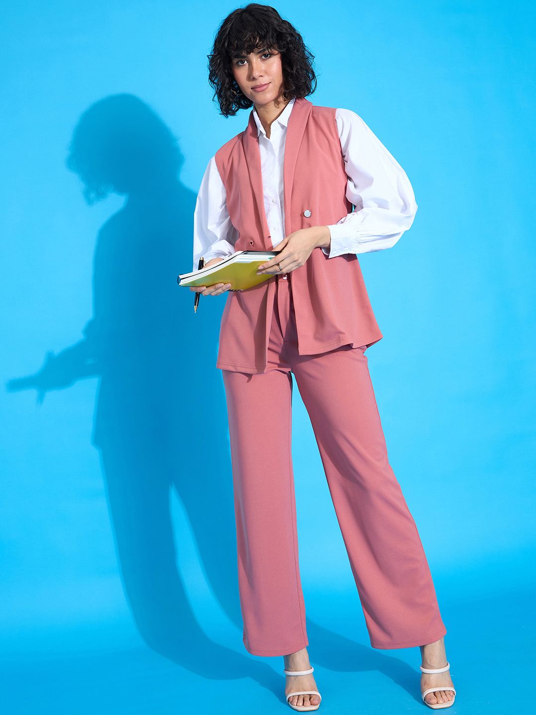 SASSAFRAS worklyf Double-Breast Sleeveless Formal Blazer