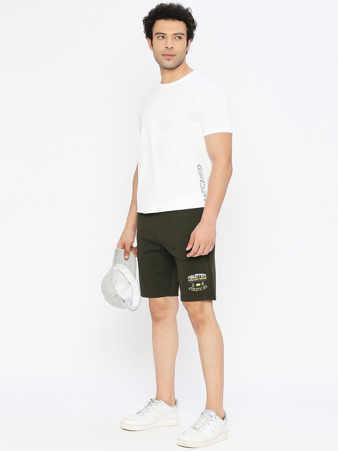 SPYKAR Men Typography Printed Mid Rise Cotton Sports Shorts