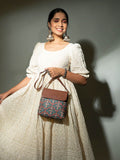 ZOUK Ethnic Motifs Printed Structured Sling Bag