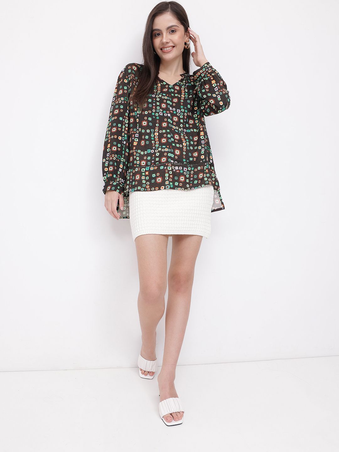 DressBerry Bold Binaries Dye-Inspired High-Low Top