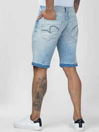 SPYKAR Men Washed Cotton Regular Fit Denim Shorts