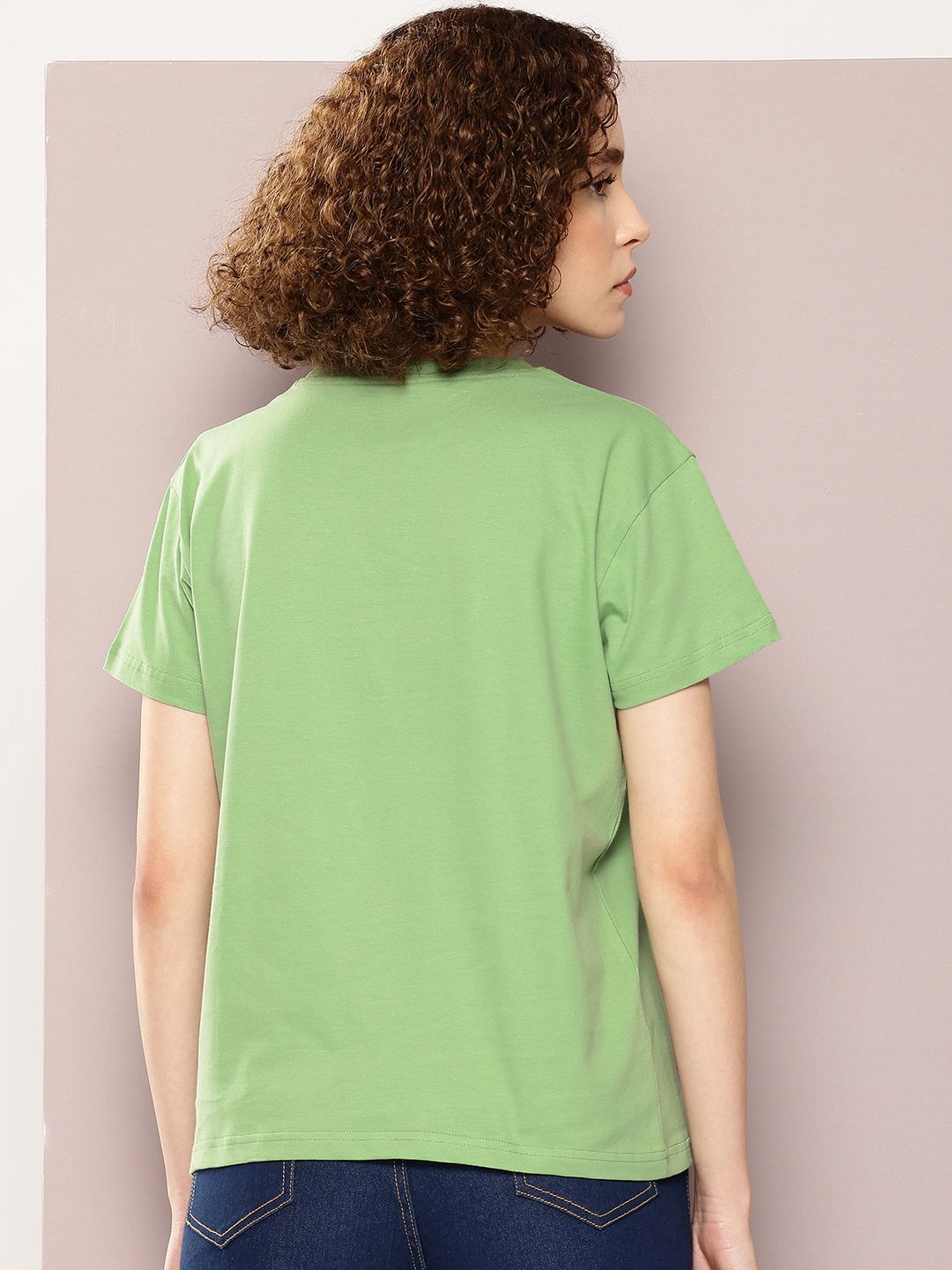 DILLINGER Women Typography Printed Embossed Oversized T-shirt