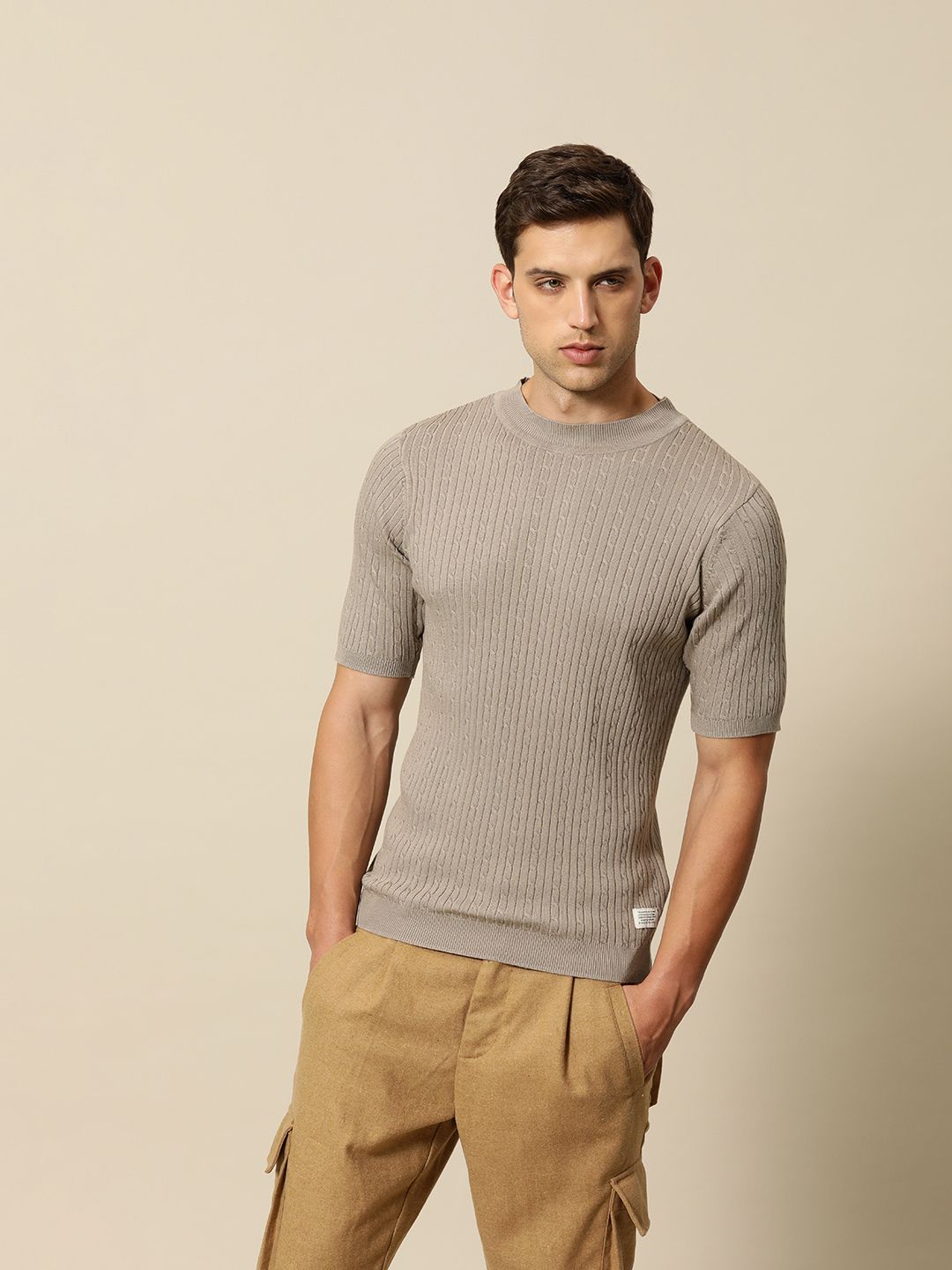 Mr Bowerbird Tailored Fit Cable Knit Pullover