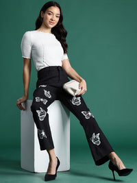 DressBerry Women Bootcut Printed Stretchable Jeans