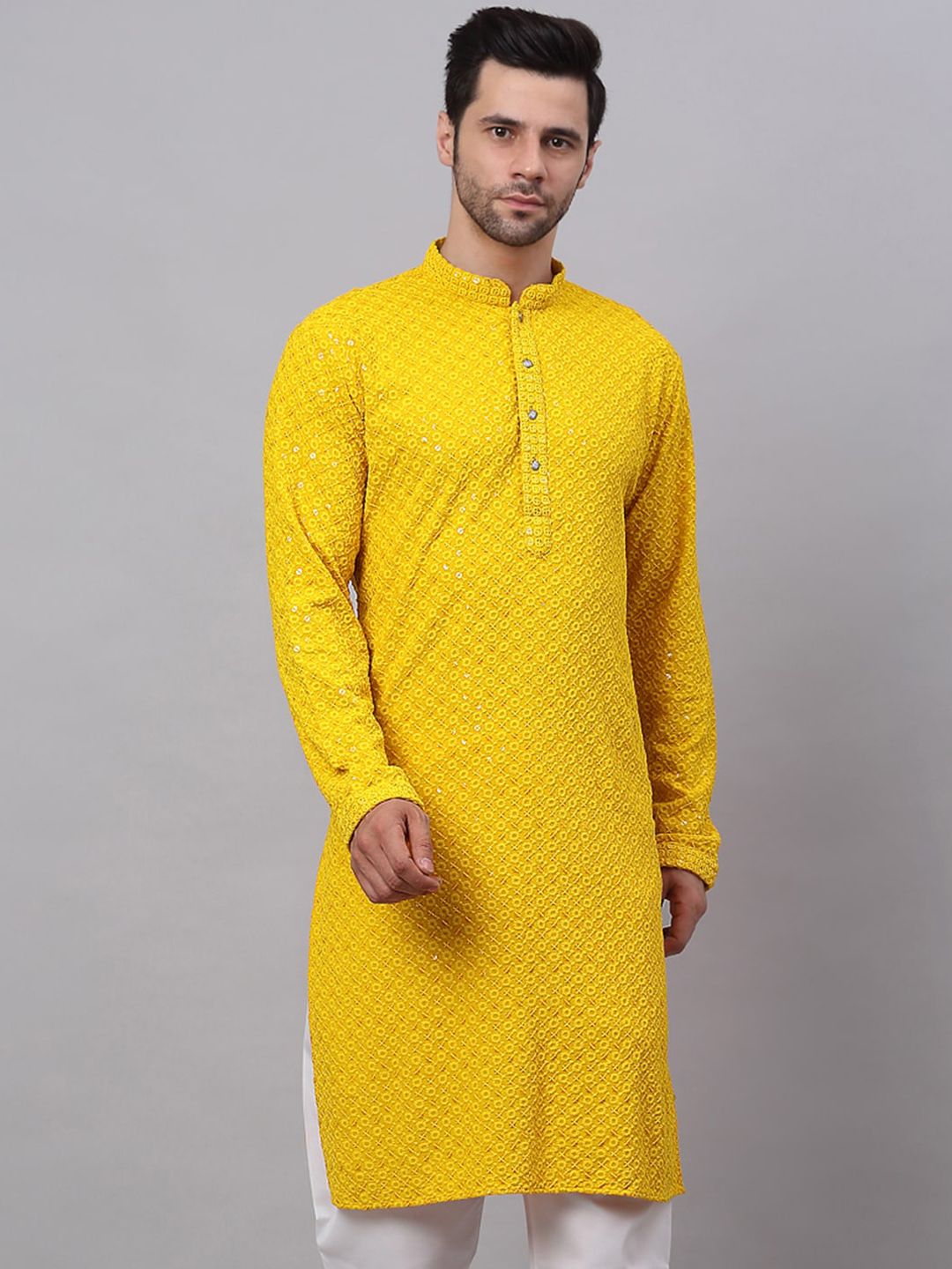 Jompers Men Embroidered Cotton Kurta