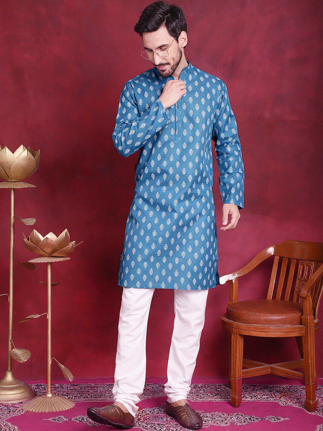 Jompers Ethnic Motif Printed Straight Kurta