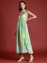 all about you Printed Ethnic Maxi Dress with Dupatta