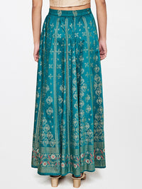 Global Desi Printed Maxi Flared Skirt