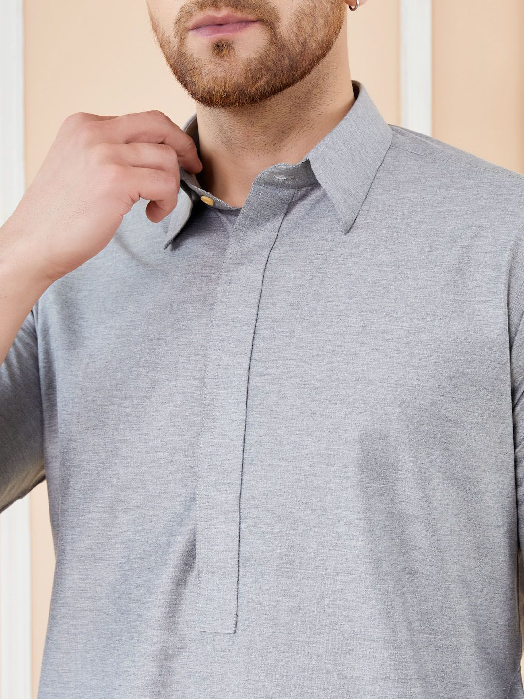 See Designs Shirt Collar Cotton Pathani Kurta