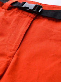 STREET 9 Women Orange Solid Regular Fit Shorts