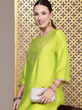 House of Pataudi Floral Yoke Design Thread Work Jashn Kurta