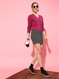 STREET 9 Women Acrylic Cable Knit Crop Sweater Vest