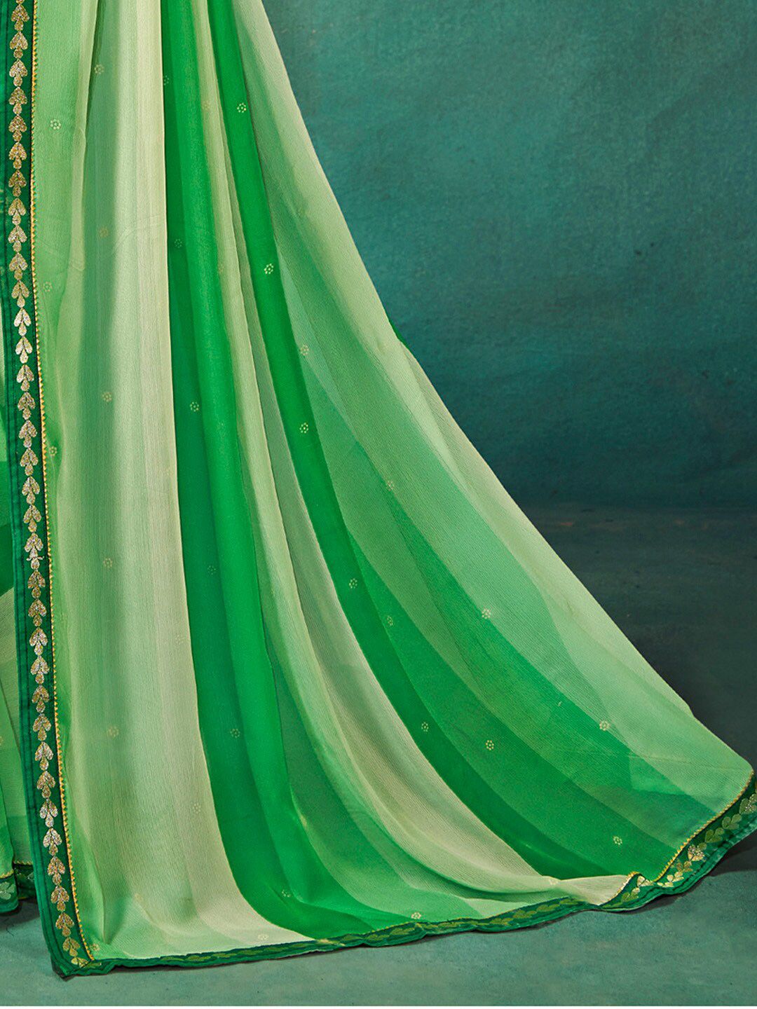 Saree mall Striped Gotta Patti Poly Chiffon Sarees