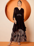 Antheaa Embellished Top & Palazzo