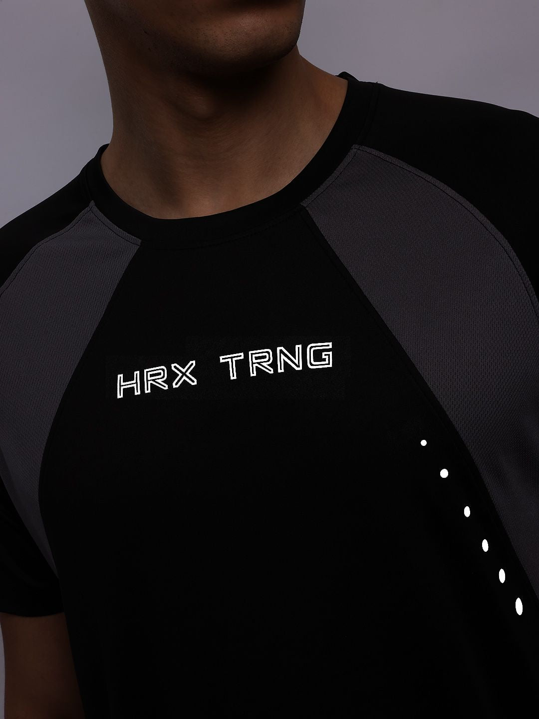 HRX by Hrithik Roshan Men Typography Printed Colourblocked Rapid-Dry Training T-shirt