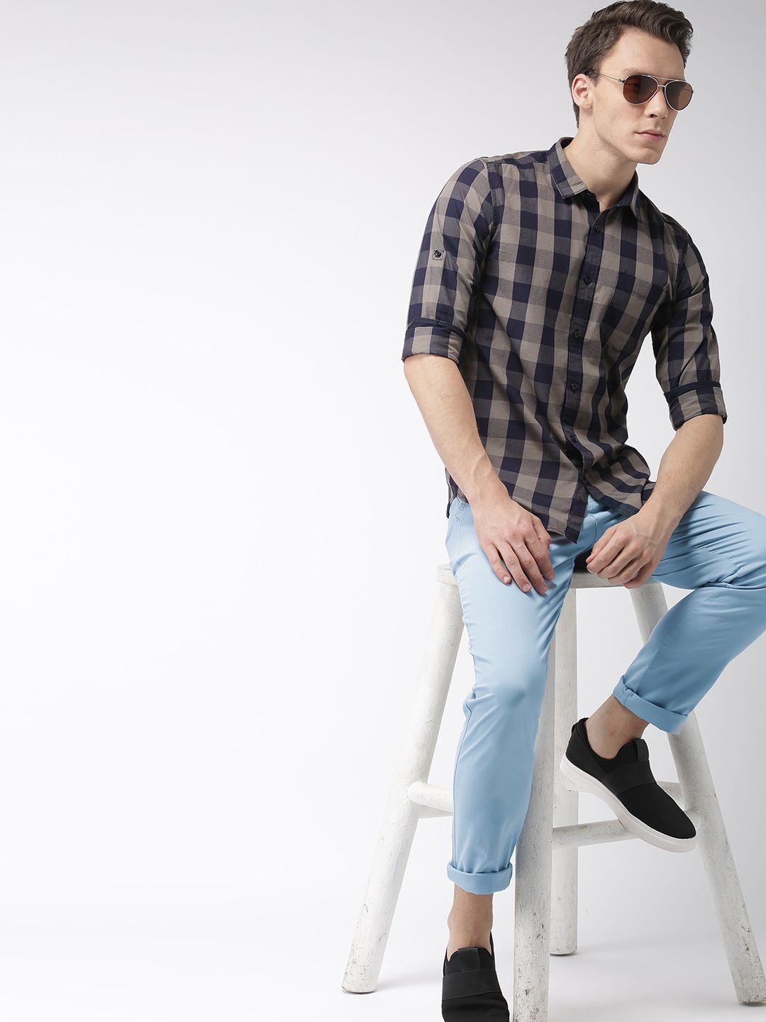 HIGHLANDER Men Blue Slim Fit Chinos