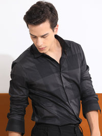 RARE RABBIT Men Santhe Checked Slim Fit Opaque Cotton Shirt
