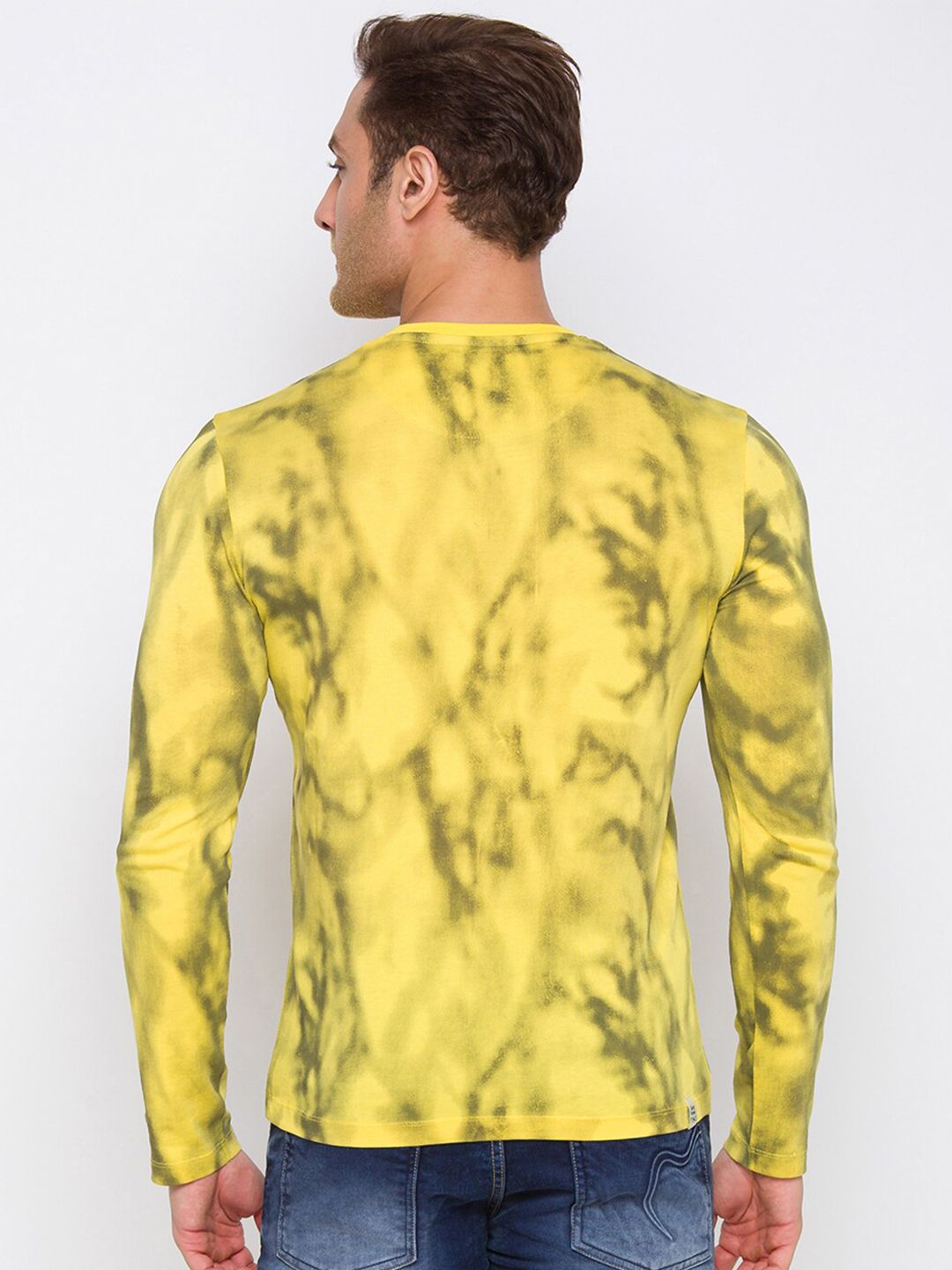 Being Human Men Yellow Printed Pure Cotton T-shirt