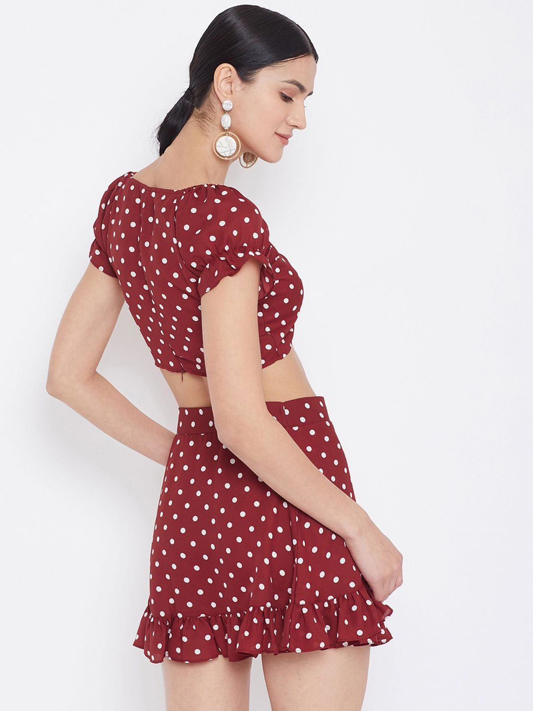 Berrylush Women Red Printed Fit and Flare Dress