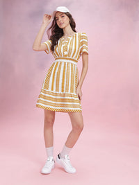 DressBerry Geometric Printed A-Line Dress