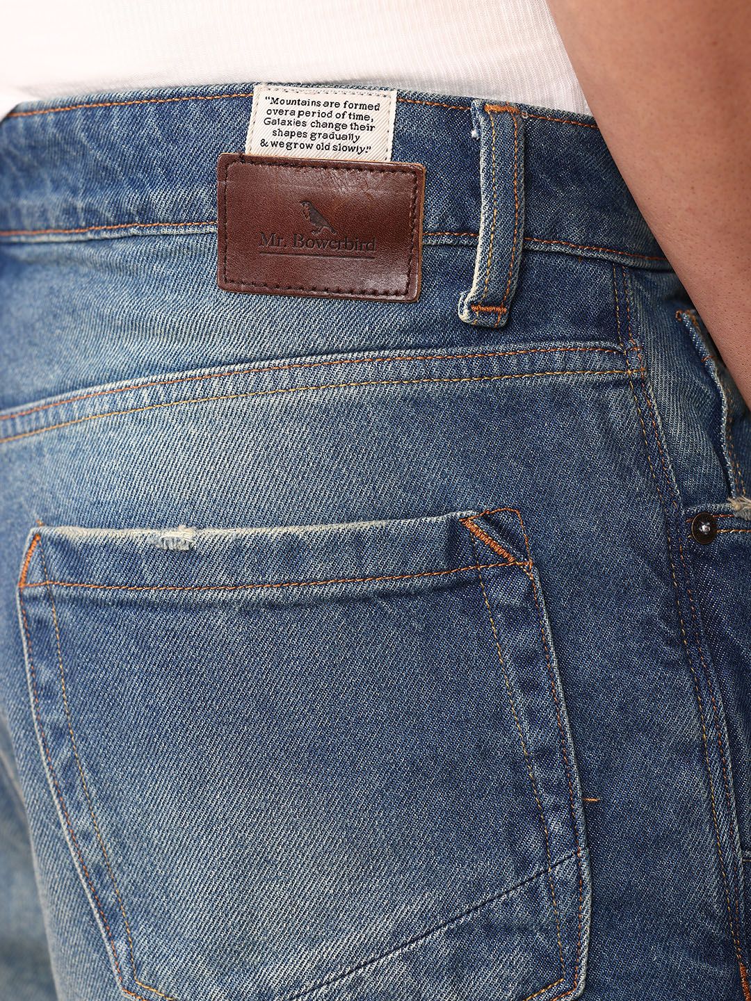 Mr Bowerbird Men Pure Cotton Oversized Heavy Fade Jeans