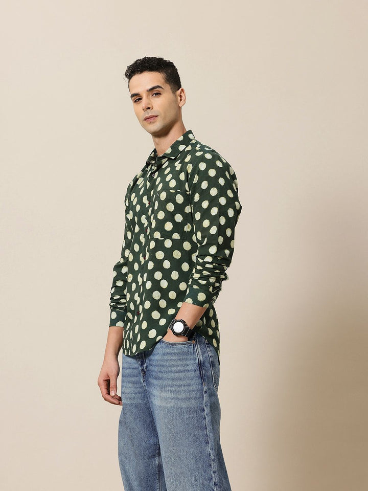 Mr Bowerbird Pure Cotton Bagru Hand Block Printed Printed Tailored Fit Casual Shirt